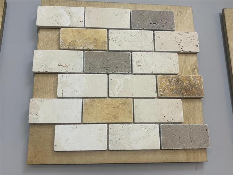 MIX TRAVERTINE TUMBLED MOSAIC 1.QUALITY